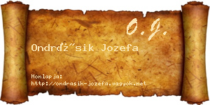 Ondrásik Jozefa névjegykártya